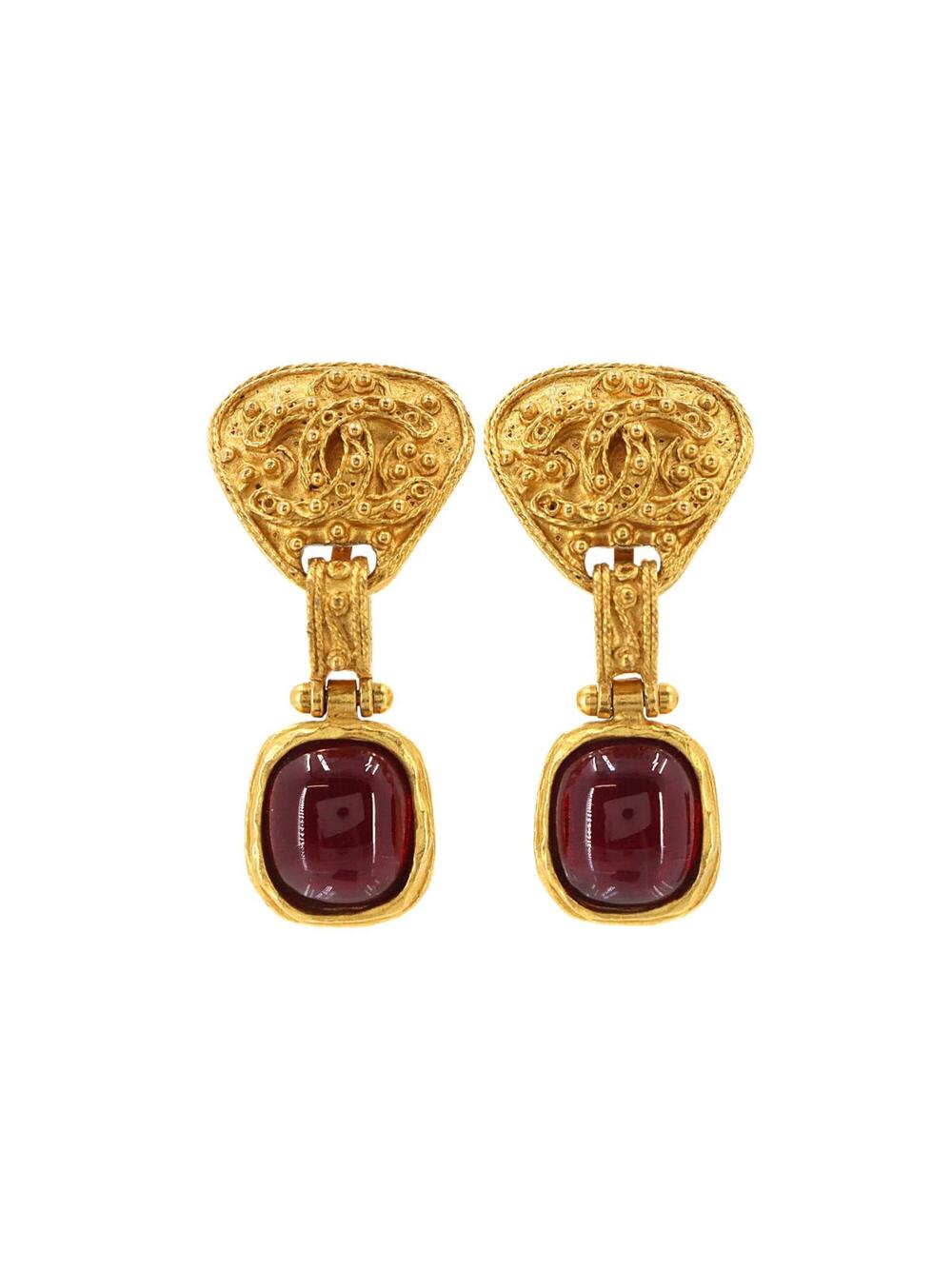 Chanel Clip-On Dangle Earrings #357840C12B